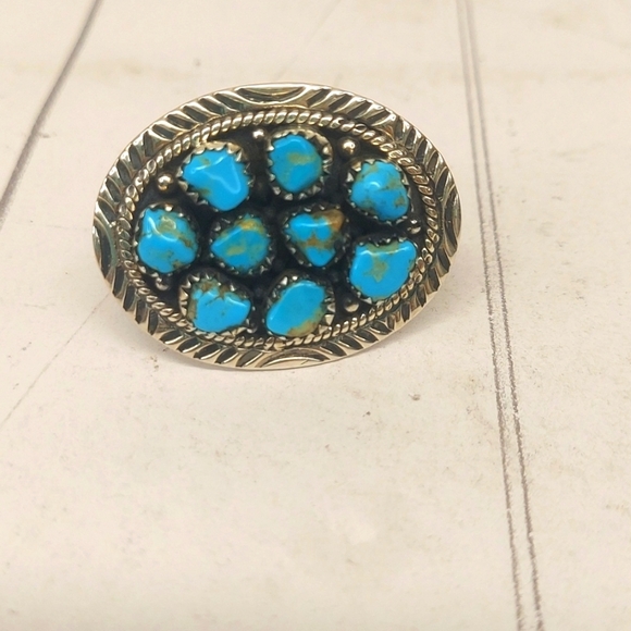 Turquoise cluster Ring - Picture 6 of 7